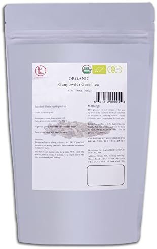 KLS Tea Green Tea Organic Gunpowder Green Tea (3.53 Oz) Loose Leaf Tea Full leaf Green Tea Loose Tea Premium Grade USDA Organic Chinese Tea