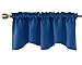Deconovo Blue Valances for Windows, Scalloped Bathroom Valance, Blackout Valance Curtains for Living Room (52x18 Inch, Royal Blue, 1 Panel)