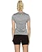 icyzone Workout Shirts Yoga Tops Activewear V-Neck T-Shirts For Women Running Fitness Sports Short Sleeve Tees (L, Black/Granite/Blue)