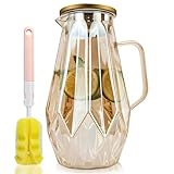 Glass Pitcher,60 oz/1.8 Liter Water Pitcher With