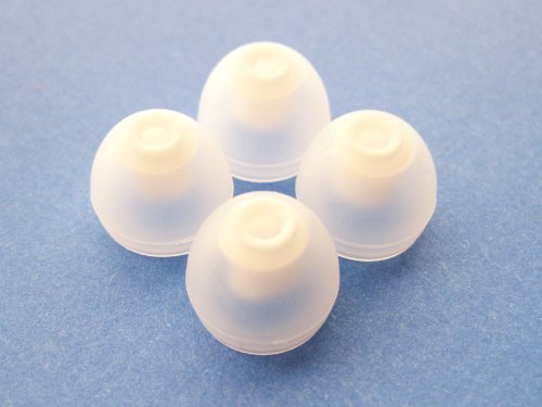 4 Clear White Large Replacement Eartips Buds Gels for Apple In-Ear Earphones with Remote and Mic MA850G/A/B