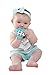 Malarkey Kids Munch Mitt Teething Mitten - The ORIGINAL Mom-Invented Silicone Teether Mitten with Travel Bag – Ideal Teething Toys for Baby Shower Gift  - Aqua XO