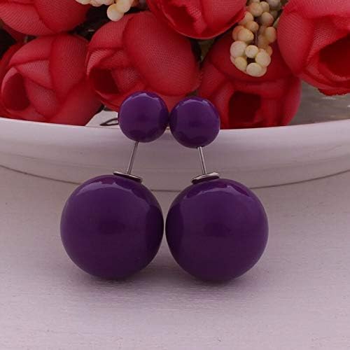 PAPPET Pearl Stud Earrings 13 Colors Classic Colorful Double Side Simulated Pearls Studs Earring Candy Shining Color Pearl Jewelry Gifts For Women & Girls