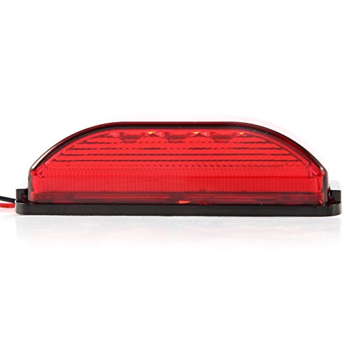 2pcs 3.9 inches 3 Leds Truck Trailer 12V Led Front Rear LED Side Marker Lights Indicator Lamp Rock Light for Truck Trailer Boats,Sealed and Waterproof, Surface Mounted Installation, 2 Red - Thumbnail 2