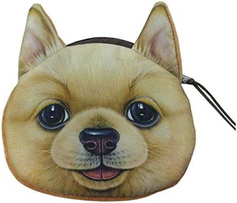Pink Universe Cute Fun Family Pets Print Mini Wallet Card Holder Coin Purse (Golden retriever)