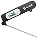 Habor Digital Meat Thermometer, Cooking Temperature Kitchen Instant Read Sensor with Largre LCD, Folding Long Probe for BBQ Grill Smokers Chicken Turkey Cake Brewing Milk, Black