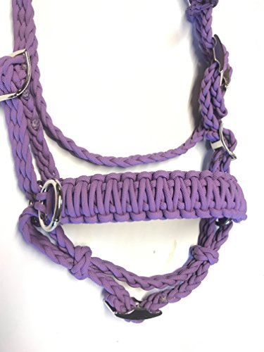 pony bitless bridle horse tack lilac purple side pull hackamore