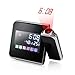 GEARONIC TM Projection Digital Weather Black LED Alarm Clock Snooze Color Display w/ LED Backlight