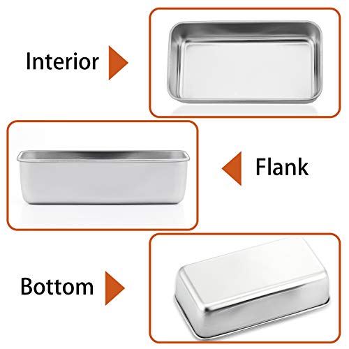 P&P CHEF Loaf Pan Set of 2, 9inch Bread Pans, Stainless Steel Loaf