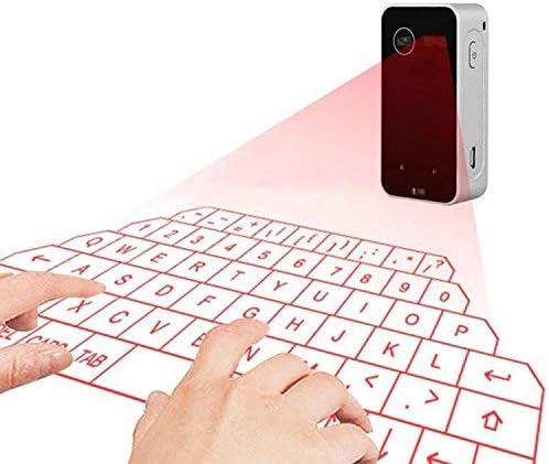 Tavakkal Portable Bluetooth Virtual Laser Projection English Keyboard for Cell Phone + Tablet + Laptop (Black)