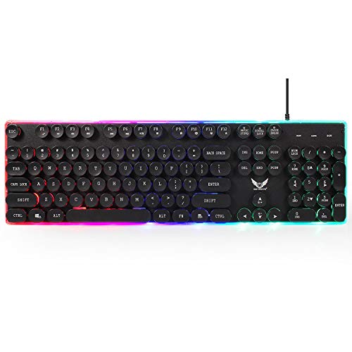 Game Keyboard and Mouse,Sunsee ZERODATE J40 Wired Keyboard Mouse 104 Keys Ergonomic for Typing Games Compatible - Thumbnail 7