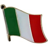 Italy Flag Die-struck Metal Single Lapel Pin with Butterfly Clasp Closure