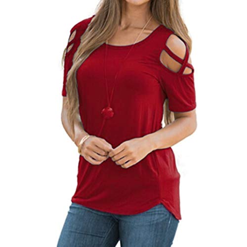 UONQD 2019d Women Crew Neck Sleeveless Floral Print Shirt Tops Tee Tanks Camis(XX-Large,y-Wine Red)