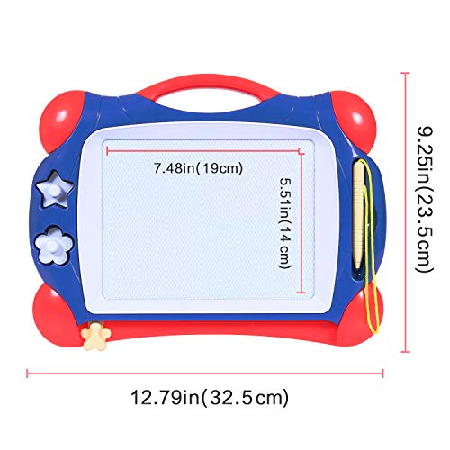Magnetic Drawing Board Toy for Preschooler, Magna Doodles Drawing Writing Sketching Pad with 3 Stamps, Non-Toxic Colorful Erasable Sketching Pad Tablet for Toddler Kids