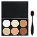 EVERMARKET Makeup Contour Kit Highlight and Bronzing Powder Palette - 6 Colors with Premium Oval Make Up Brush