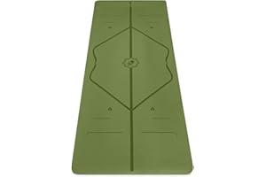 Liforme Original Yoga Mat – Free Yoga Bag Included - Patented Alignment System, Warrior-like Grip, Non-slip, Eco-friendly, sweat-resistant, long, wide, 4.2mm thick mat for comfort