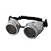 FTXJ Retro Steampunk Goggles Welding Punk Glasses Cosplay (Silver)