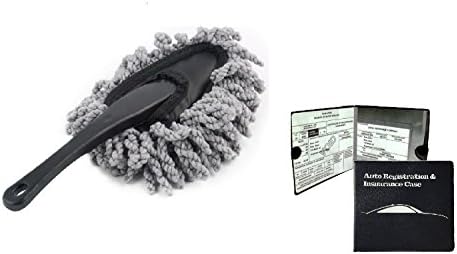Car Duster [BONUS] Two Registration Holder – Multipurpose Microfiber Duster with Two Registration Holder – Use For Car, Home, Auto, Boat, RV, Truck