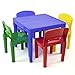 Tot Tutors Kids Plastic Table and 4 Chairs Set, Primary Colors (Primary Collection) primary