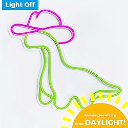 iPuppy Cowgirl Dinosaur Neon Sign, Cowboy Dinosaur