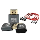 CloverTale 3 Pack HDMI Dummy Plug HDMI Displayport Dummy Plug Display Emulator for Headless PCs with 3 Pack SW PC Power Cable on/Off Push Button ATX Computer Switch Wire