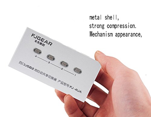C-Zone High Speed 4 Port USB 2.0 Switch Hub Sharing Switcher Auto Printer Scanner Externa-white