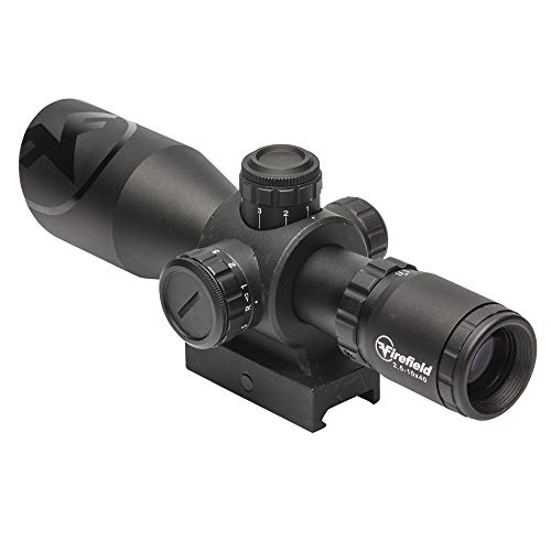 Firefield Barrage 2.5-10x40 Waterproof Riflescope Multi-Coated Scratch Resistant/Anti Reflective Glass with Illuminated Red and Green Mil-Dot Reticle