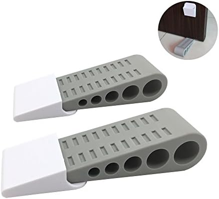 Passionier Decorative Wedge Door Stopper With Bonus Holder Children Safety No Finger Pinch Foam Door Stop Slip-Resistant Non-Toxic Non-Scratch Works Great On All Floor Surface(4-Pack)