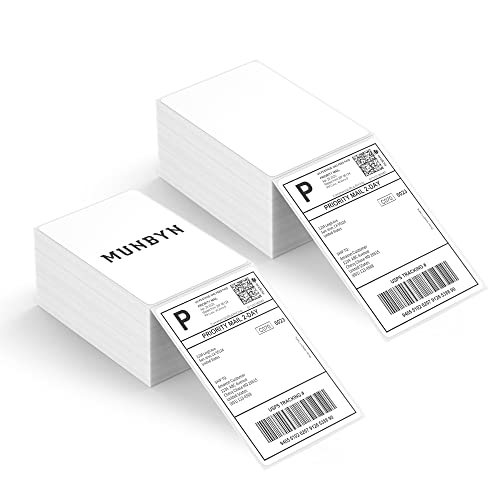 MUNBYN Versandaufkleber 4×6 DHL Etiketten (1000 Stück 10.2 x 15.2 cm) Thermopapier Versandetiketten für Labeldrucker 4XL Wasserfester Etiketten Papier, BPA/BPS-