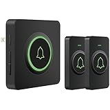 AVANTEK DB-21 Waterproof Wireless Doorbell Operating at Over 1300 Feet, 2 Remote Buttons Can Have Different Tones, 52 Melodies, CD Quality Sound and LED Flash