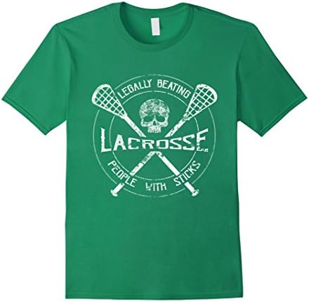 Men's Lacrosse: Legally Beating People With Sticks - Funny T-Shirt Medium Kelly Green