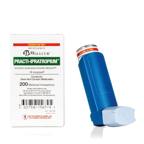 Wallcur Practi-Ipratropium Inhalator CFC Free (Packung mit 5) - Simulationsprodukt für medizinisches Training