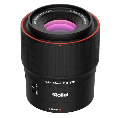 Rollei AF 35mm F/1.8 Full Frame Lens for Nikon Z with Autofocus STM | HFT-X Coating | Metal Body 498g Compatible with APS-C Z50/Z30/ZFC Cameras and Full Size Z9/Z8/Z7/Z6/Z5 Series Cameras