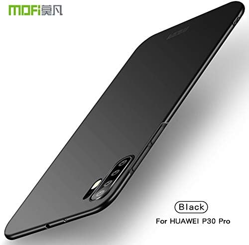 JMGoodstore case Compatible Huawei P30 Pro [Tempered Glass Screen Protector],Slim Fit Skin Cover with Matte Finish Coating Anti-fingerprint Anti-scratch Fully Protective Hard Shell(Black)