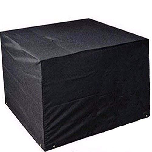 KING DO WAY Schutzhuelle fuer Tisch Stuehle Abdeckhaube Gartenmoebel Schutzhuelle Abdeckung Wetterschutz 123cm*123cm*74cm Schwarz