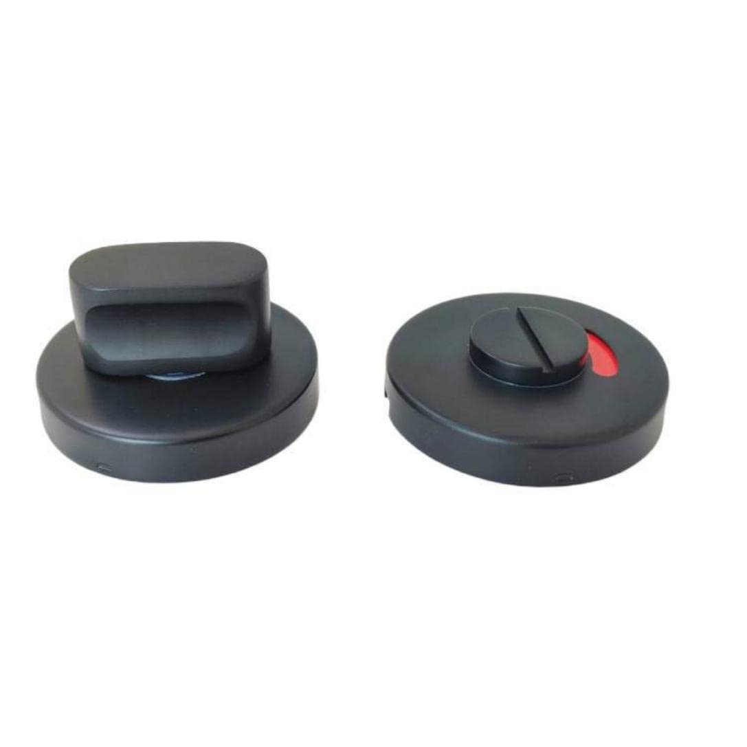 VOANZO Stainless Steel Thumb Turn Lock Toilet Door Lock Thumb Turn and Release Set for Internal Bathroom and Toilet Doors-Black