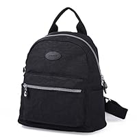 Lily & Drew Nylon Mini Casual Travel Daypack Backpack Purse (Small Black)