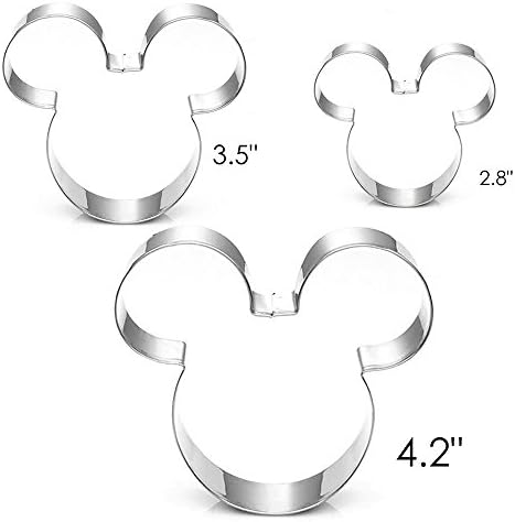 Set of 3 Mouse Cookie Cutter - Food Grade Stainless Steel Cushioned Shape