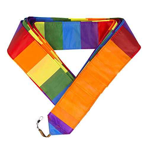 Kite Tail,Flat Ribbon Streamer Rainbow Multi Color (Rainbow), 49 Feet - Thumbnail 4