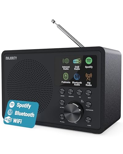 MAJORITY Touro Internet Radio WLAN DAB+ Radio with Bluetooth, DAB Plus Radio Kitchen Radio, Internet WLAN with DSP Speaker, Digital Radio, Frontier Oktiv App Control