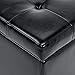 Amazon Basics Faux Leather Rectangular Storage Ottoman, Midnight Black, 17