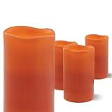 Pumpkin Spice Scented Flameless Candle (Set of 4) Great for Fall or Halloween Decorations!