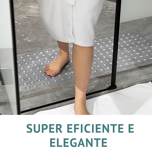 Tapete Banheiro Antiderrapante, Box, 40x70cm, com Furos de Drenagem e Ventosas – Lavável em Máquina