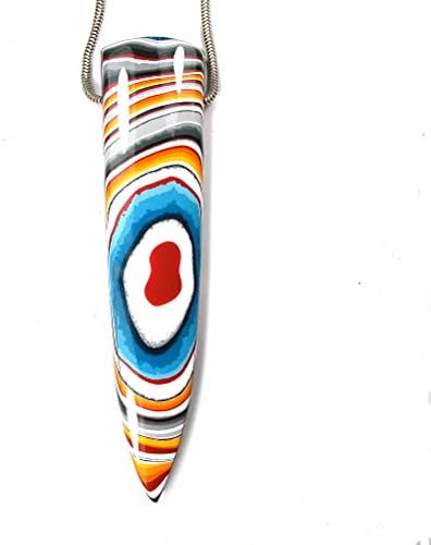 DVH Hydrostream Fordite Boat Paint Freeform Focal Bead 83x18x8mm (9556)