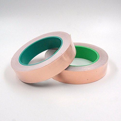 2pcs HobbyUnlimited Copper Foil Tape with Conductive Adhesive (1inch X 27yards) - Slug Repellent, EMI Shielding, Stained Glass, Paper Circuits, Electrical Repairs - Top Quality