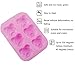 Silicone Bakeware 6 Different Bear Face Expression Shapes Cake Mold Cute Ice Cube Chocolate Cookie Fondant DIY Reusable BPA Free Cupcake Mould Baking Tray (Bear)
