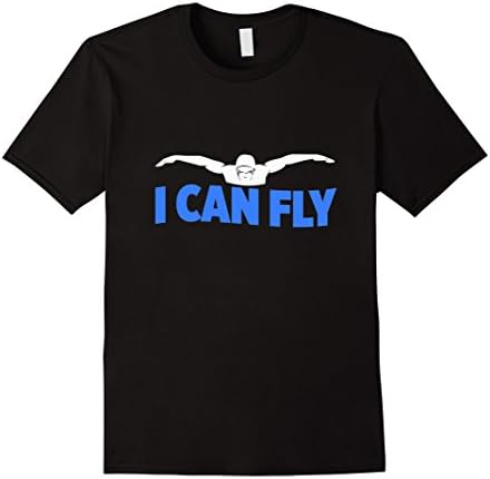 Mens I Can Fly Swimming Butterfly Swimmer Cool Sports T-Shirt Large Black