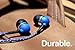 Durable Earbuds with Microphone, Tangle-free Braided Wire, Comfortable Noise Isolating Ear Buds (Blue)thumb 1