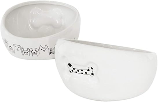 Amazon ペットボウルセラミックボウルキャットボウル犬ボウルアンチ黒チンペット用品 Color Ceramic Bowl A Nologo 食器 ボウル 通販