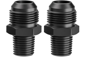 SINTLY 3/8" NPT to 10AN Fitting Male Straight Fittings Adapter Aluminum Black 2Pcs